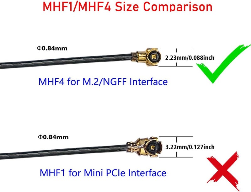 Tenmory WiFi 6E Antenna U.FL MHF4 Tri-Band 6GHz 5GHz 2.4GHz Internal Laptop Wi-Fi Antennas for AX200 AX210 1675X M.2 NGFF Card - Image 4
